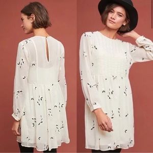NWT Feather Bone Anthropologie Feuille Embroidered Size 4 Tunic Dress